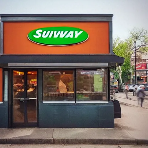 Image similar to “ Subway restaurant, 4K”