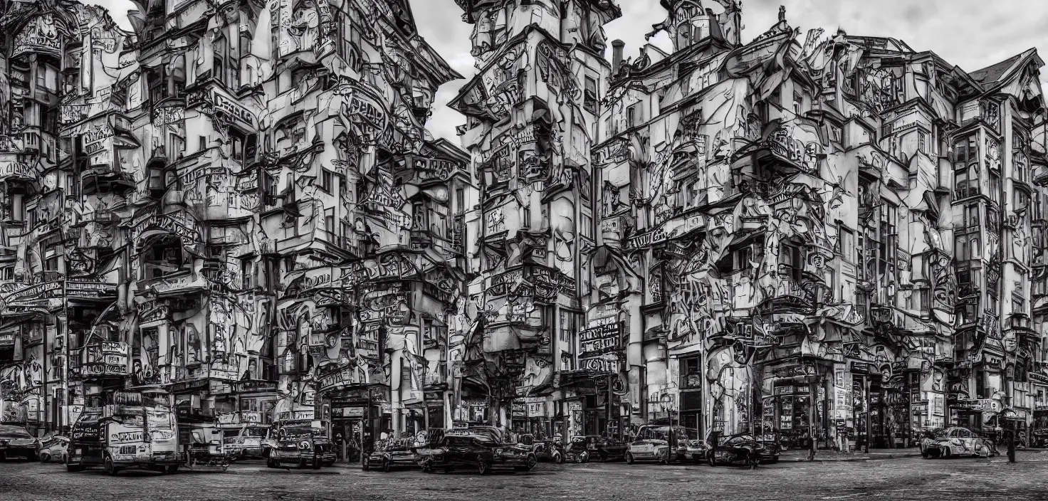 Image similar to kreuzberg streets, hyperrealistic, gritty, dark, urban photography, photorealistic, high details