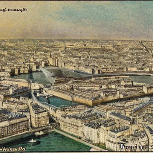 Image similar to paris in 1 9 0 0, colorized picture