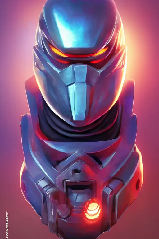 Image similar to epic mask helmet robot ninja portrait stylized as fornite style game design fanart by concept artist gervasio canda, behance hd by jesper ejsing, by rhads, makoto shinkai and lois van baarle, ilya kuvshinov, rossdraws global illumination radiating a glowing aura global illumination ray tracing hdr render in unreal engine 5