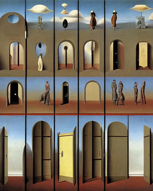 Image similar to doors to change by carrington, bosch, dali, barlowe, magritte