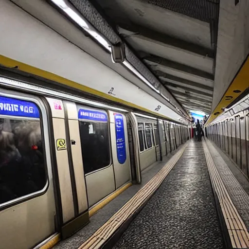 Prompt: rer b subway atmosphere