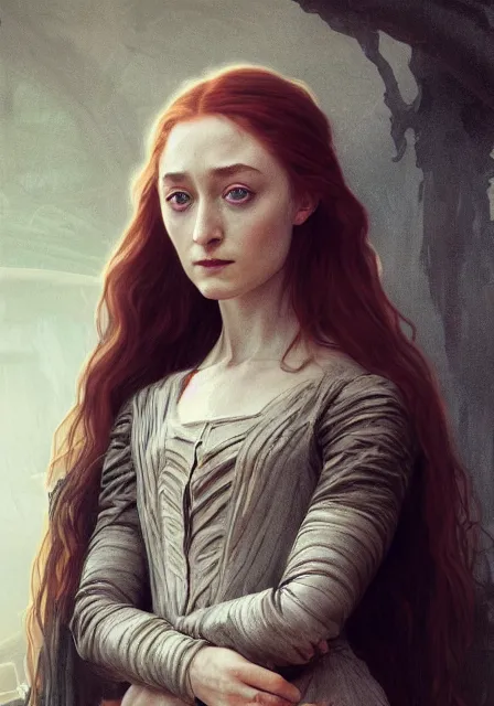 Image similar to sansa saoirse ronan mummy zombie, intricate, elegant, highly detailed, digital painting, artstation, concept art, smooth, sharp focus, illustration, art by artgerm and greg rutkowski and alphonse mucha and william - adolphe bouguereau