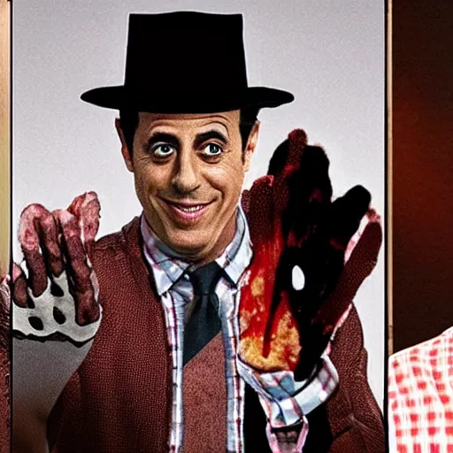 Image similar to jerry seinfeld as freddy krueger