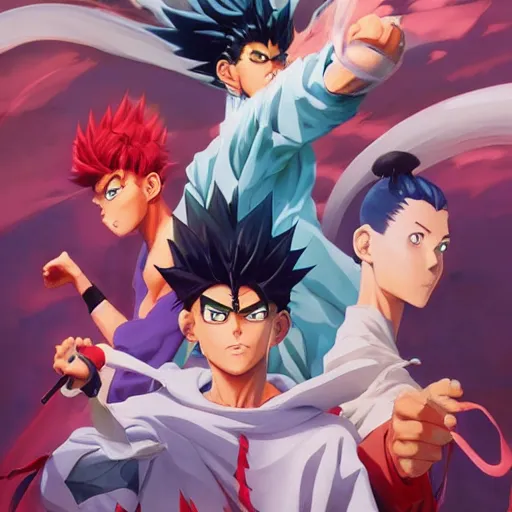 Image similar to hero world yu yu hakusho, behance hd by jesper ejsing, by rhads, makoto shinkai and lois van baarle, ilya kuvshinov, rossdraws global illumination