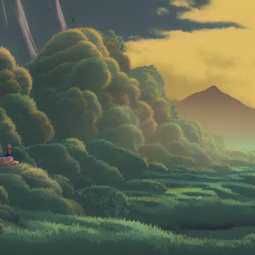 Image similar to landscape of the eternal rest, in the style of studio ghibli, award - winning, 4 k