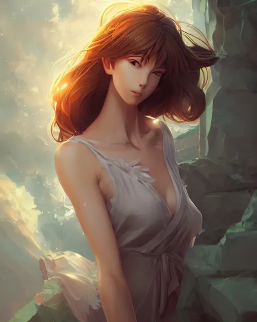 Prompt: goddess, ambient lighting, detailed face, full body shading, by makoto shinkai, stanley artgerm lau, wlop, rossdraws