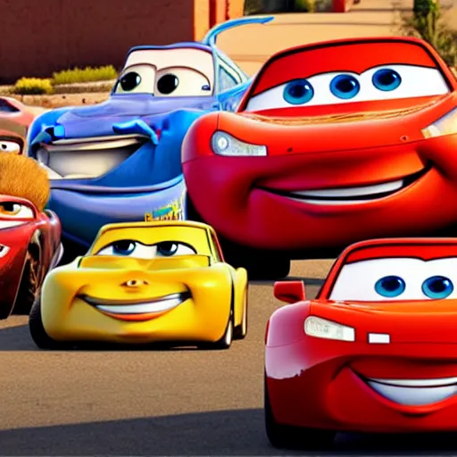 Prompt: cars movie with the face of David Copperfield, pixar