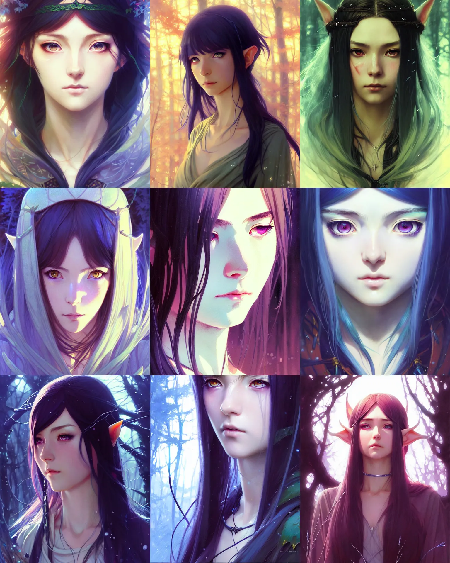 Prompt: A beautiful young elven druid || very anime, fine-face, pretty face, realistic shaded Perfect face, fine details. Anime. realistic shaded lighting poster by Ilya Kuvshinov katsuhiro otomo ghost-in-the-shell, magali villeneuve, artgerm, Jeremy Lipkin and Michael Garmash and Rob Rey