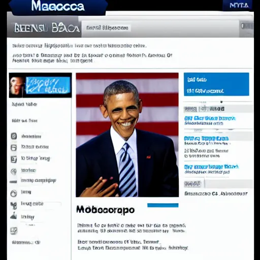 Prompt: myspace profile for barack obama