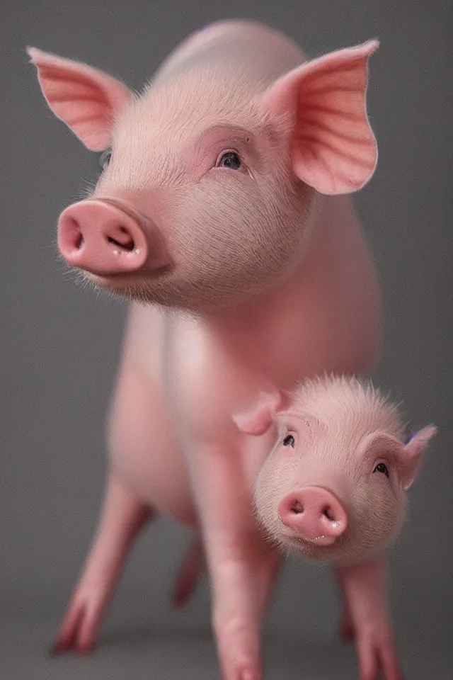 Image similar to a beautiful portrait of a cute piglet