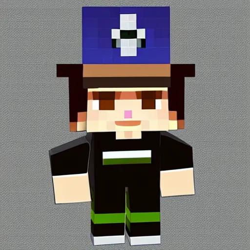 Image similar to jotaro in minecraft