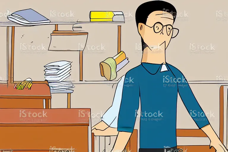 Image similar to teacher. clean cel shaded vector art. illustration art