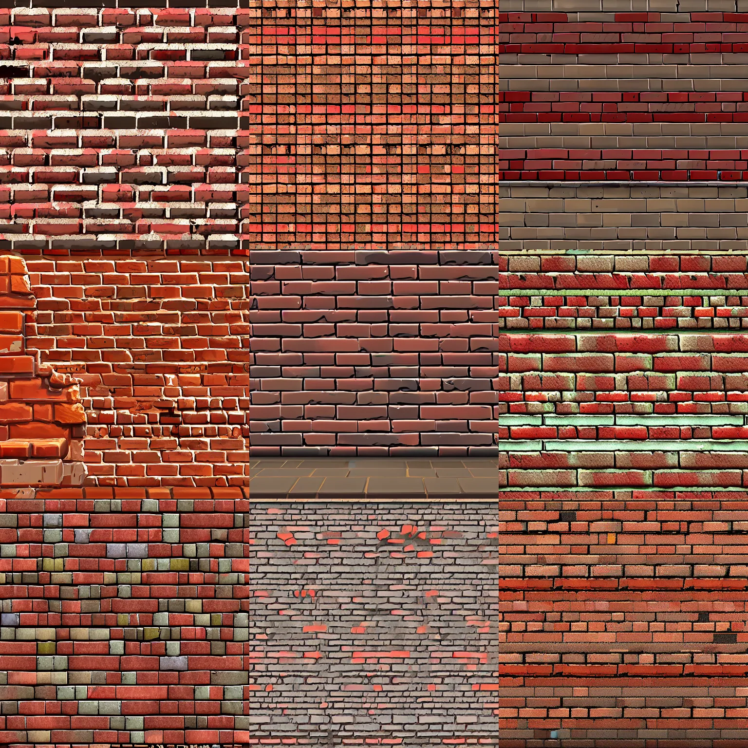 Prompt: brick wall, Team Fortress 2 texture asset file, stylized, painterly