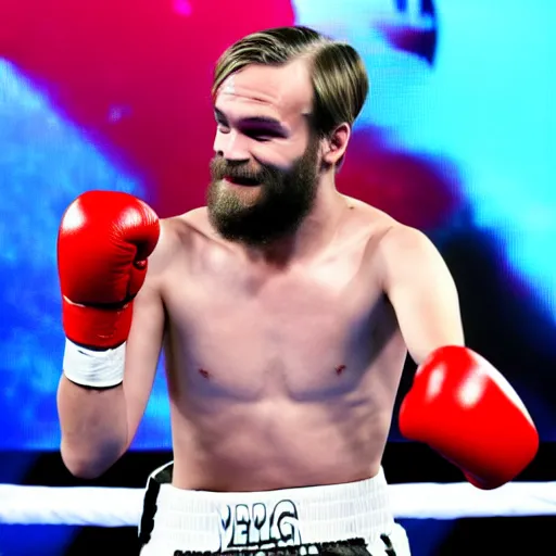 Prompt: Pewdiepie in a boxing match against Felix Kjellberg