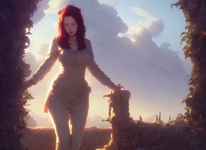 Prompt: full body view, highly detailed portrait of christina hendricks, stephen bliss, unreal engine, art by greg rutkowski, loish, rhads, ferdinand knab, makoto shinkai and lois van baarle, ilya kuvshinov, rossdraws, tom bagshaw, global illumination, radiant light, detailed and intricate environment