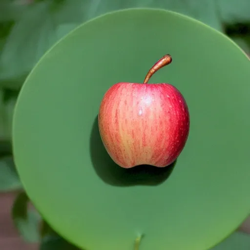 Prompt: apple with a smiling worm sticking out