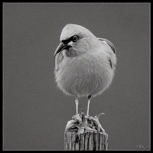 Prompt: parking lot bird