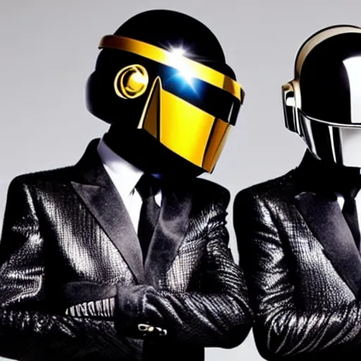 Image similar to Daft Punk pondering their orbs