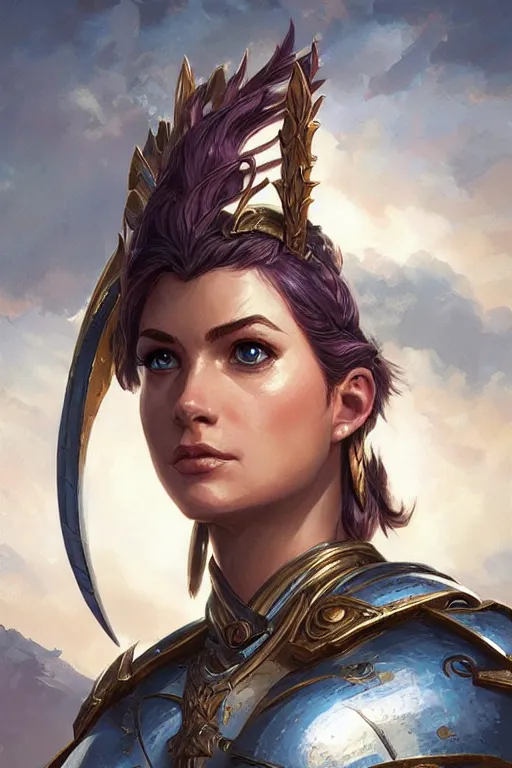 Image similar to amazon valkyrie athena, d & d, fantasy, portrait, highly detailed, headshot, digital painting, trending on artstation, concept art, sharp focus, illustration, art by artgerm and greg rutkowski and magali villeneuve