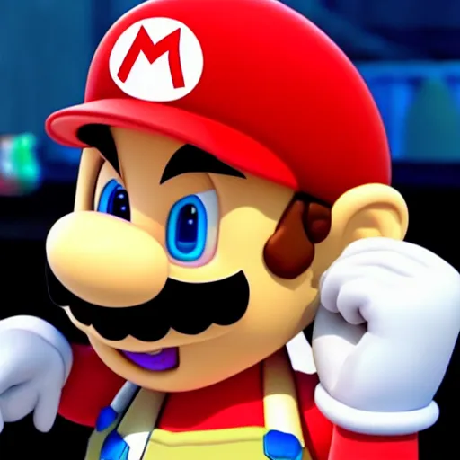 Image similar to Super Mario becomes morbidly obese after eating too many mushrooms, 4k, cartoon, realistic