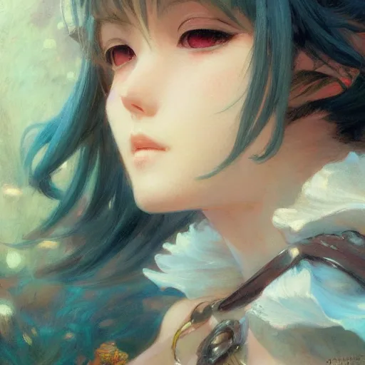 Image similar to a detailed portrait of dreaming anime girl, painting by gaston bussiere, craig mullins, j. c. leyendecker
