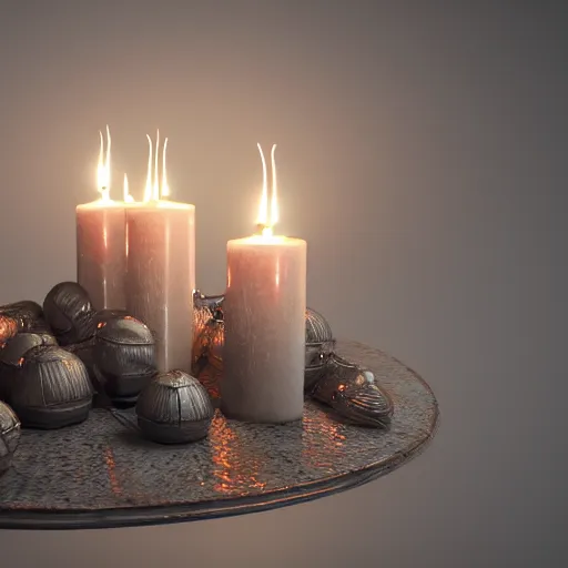 Image similar to candle in very dark room, hyper-detailed, extreme details, octane render