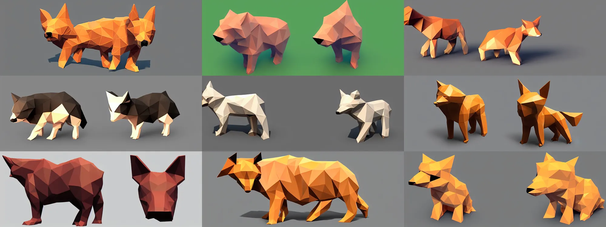 Prompt: a cute low poly animal