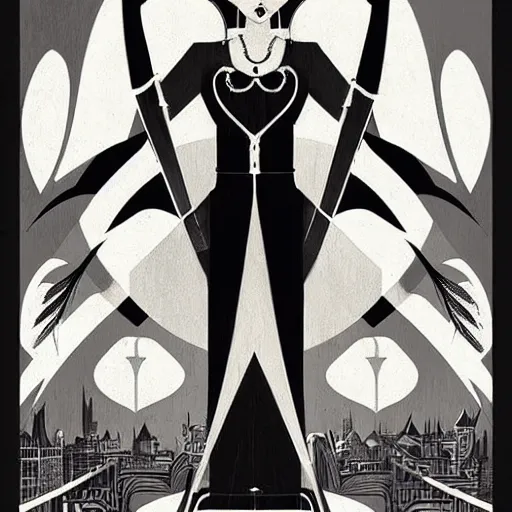 Prompt: art deco gothica by mcbess, greg rutkowski