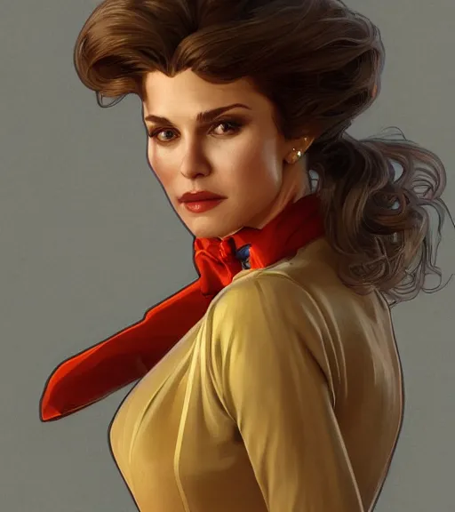 Prompt: julia fox wearing a golden dress, grey hair, red necktie, cinematic, stunning, highly detailed, digital painting, artstation, smooth, hard focus, full body shot, illustration, art by artgerm and greg rutkowski and alphonse mucha