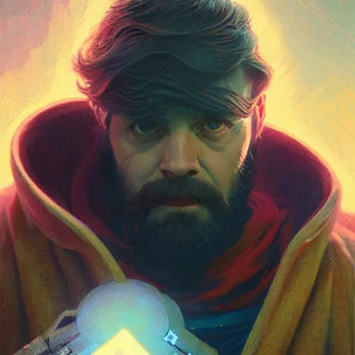 Image similar to highly detailed vfx portrait of kirby stealing the avenger's powers, stephen bliss, greg rutkowski, loish, rhads, beeple, makoto shinkai, tom bagshaw, alphonse mucha, sharp focus, art by artgerm and greg rutkowski, stanley kubrick, backlit, harsh overhead sunlight,