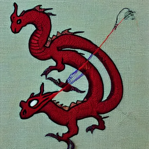 Image similar to dragon with a needle and thread