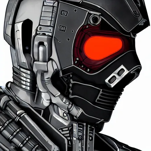 Image similar to studio headshot portrait, cybernetic ninja, symmetric cyberpunk ninja mask by yoji shinkawa, high detail, accurate, moebius style, inspired by metal gear solid and cyberpunk 2 0 7 7