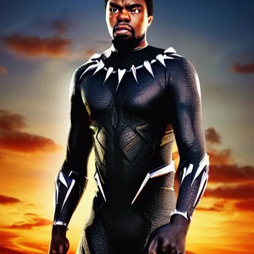 Prompt: william jackson harper as black panther. professional high budget studio portrait