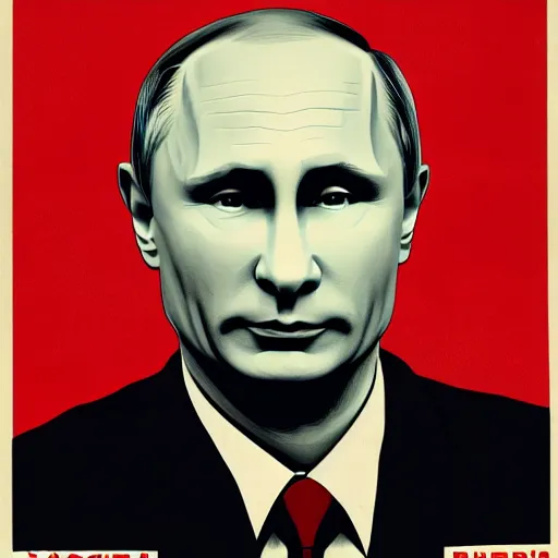 Image similar to vladimir putin but he is a potato as soviet union communist propaganda poster