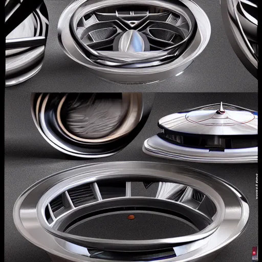 Image similar to futuristic sports car wheel rims designs by, syd mead, ralph mcquarrie, cyberpunk, mandelbulb, cgi, realistic, rendered, sharp
