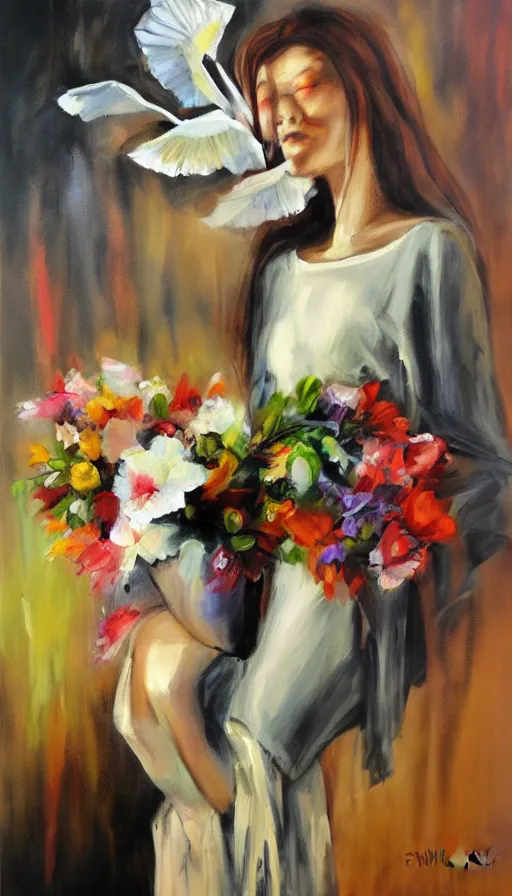 Image similar to life and death mixing together, by emilia wilk