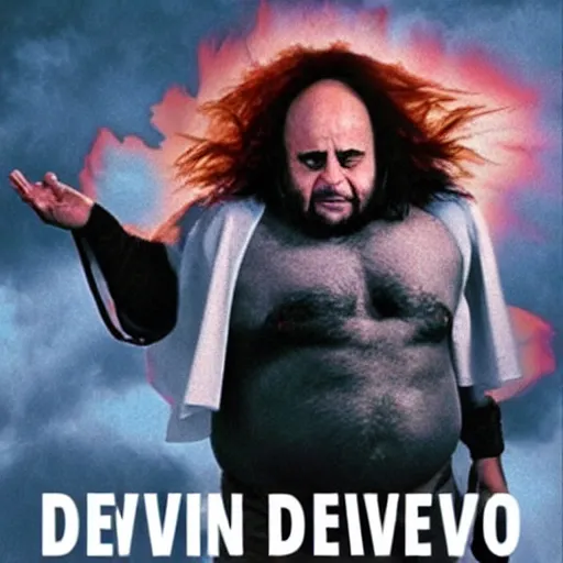 Prompt: “danny devito as god fighting danny devito as satan, dramatic”