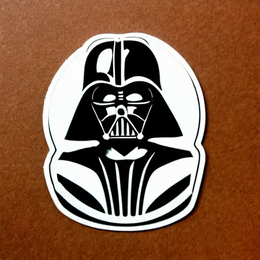 Image similar to symmetrical die cut sticker, darth vader