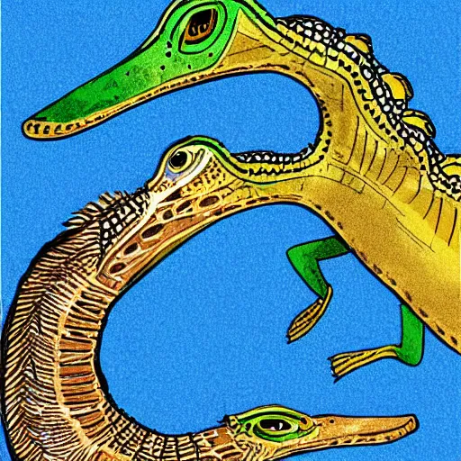 Image similar to cute indian gharial childrens book cover, colourful, digital art