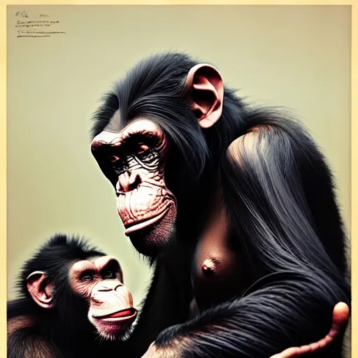 Image similar to a portrait of King Vajiralongkorn picking his nose next to a chimpanzee, realistic faces, grimdark extremely detailed fantasy art by Gerald Brom, octane render