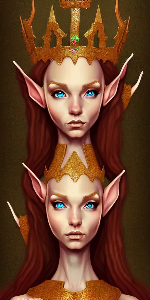 Image similar to an elf queen, digital art, highly detailed, elegant, art by serafleur.