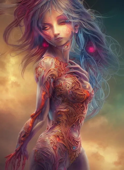 Image similar to dreamscape, female, ross tran, vivid colors, anatomical, highly detailed sculpture, intricate detailed, ommatidia, 8 k, cinematic atmosphere, post - processing