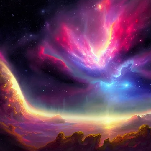 Image similar to a vast and beautiful nebula by tyler edlin