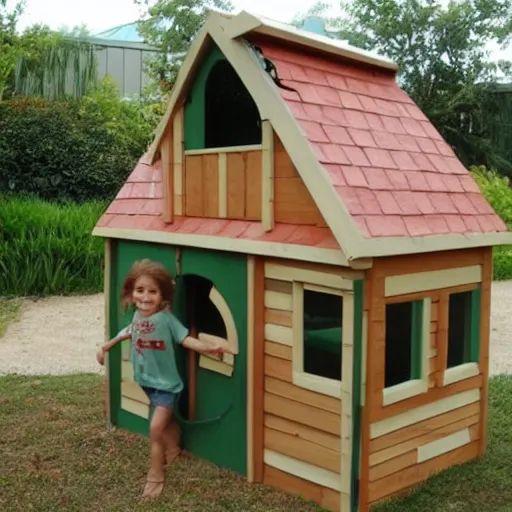 Prompt: child wooden play house pinterest