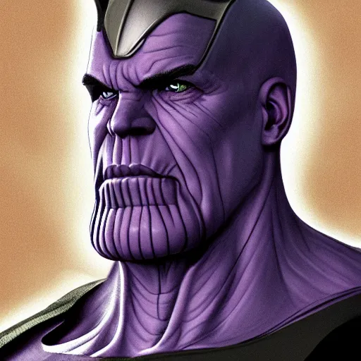 Image similar to Thanos played by Jennifer Aniston, high detail, portrait