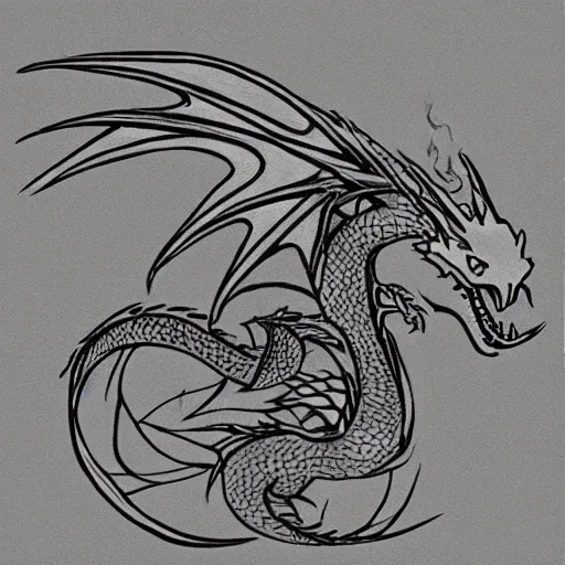 Image similar to “fire breathing dragon, Diagrammatic Drawing”