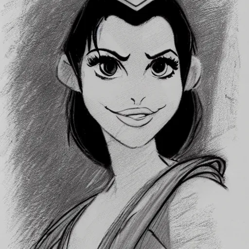 Image similar to milt kahl sketch of victoria justice as princess padme from star wars episode 3