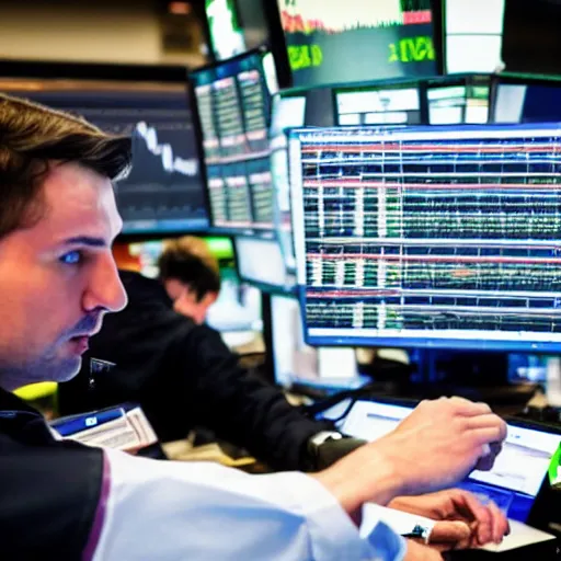 Prompt: a daytrader being stop hunted