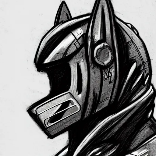 Image similar to cyberpunk cat in suit sketch sideview